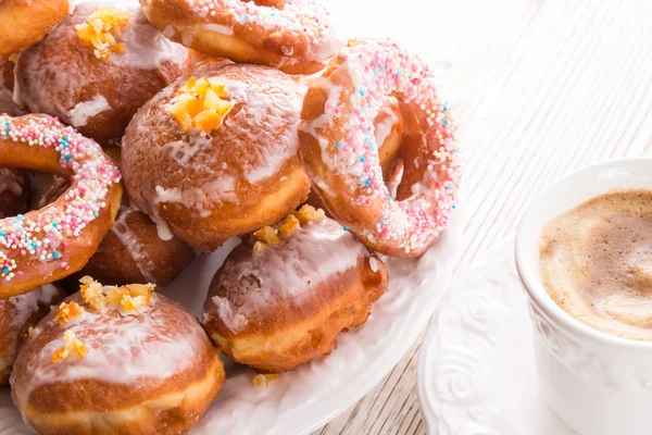 Bismarck doughnuts on a plate — Stock Photo, Image