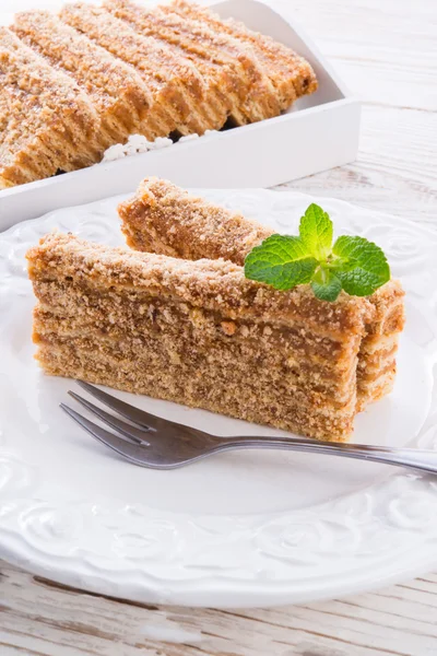 Layered karamell tårta — Stockfoto
