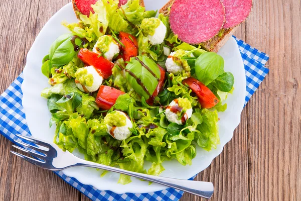 Plantaardige salade met kaas — Stockfoto