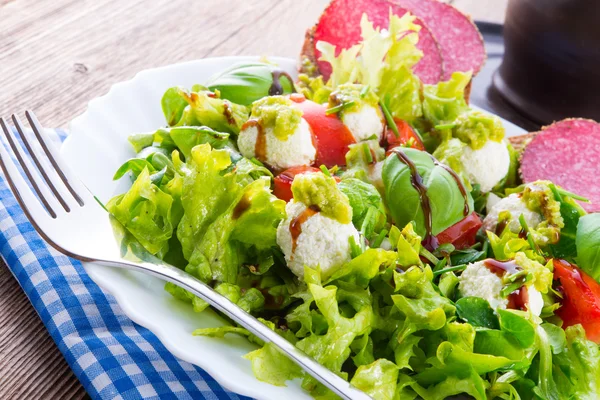 Plantaardige salade met kaas — Stockfoto
