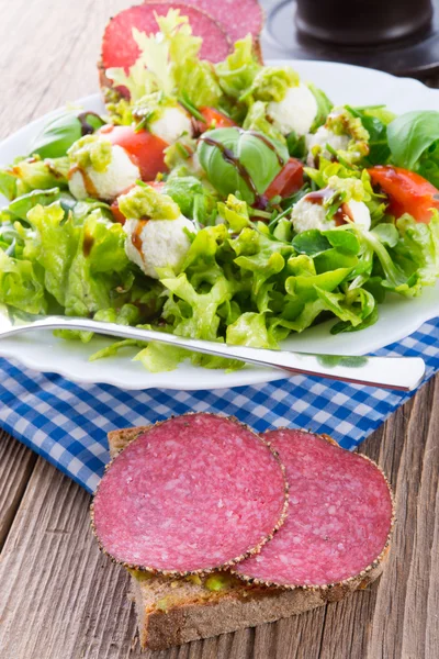 Ensalada de verduras con queso — Foto de Stock