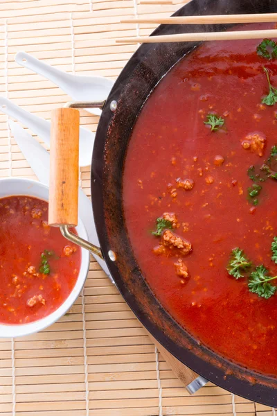 Chinese tomato soup — Stock Photo, Image