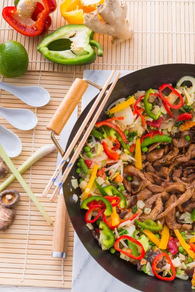 Wok frying pan — Stock Photo, Image