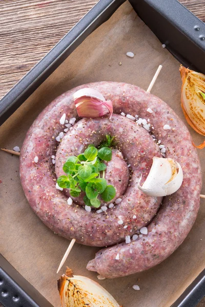 Home-baked sausage — Stock Photo, Image