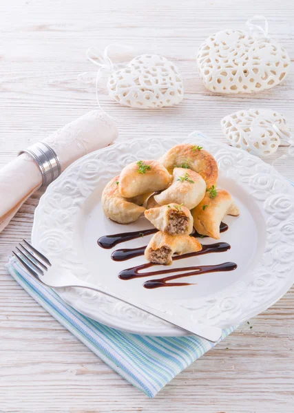 Pierogi with meat — Stock Photo, Image