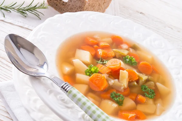 Spring with carrot soup — Stock Photo, Image