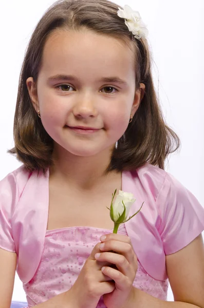 Flickor i rosa klänning — Stockfoto