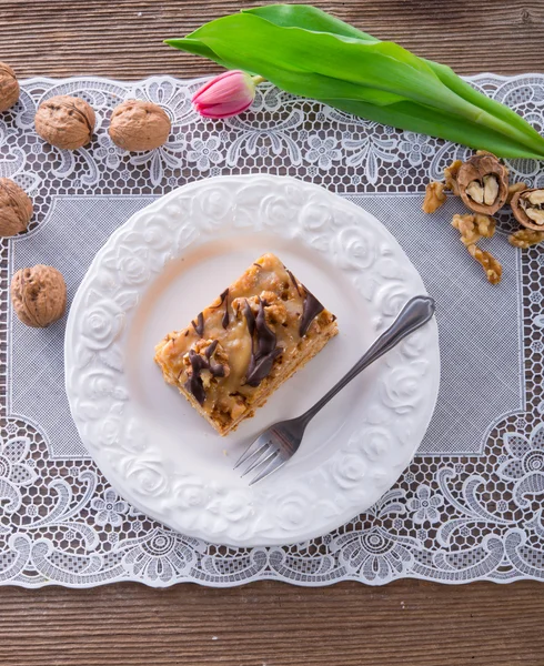 Gâteau au caramel aux noix — Photo