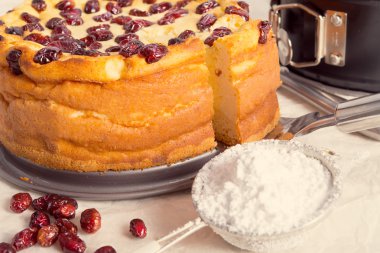 Kızılcık cheesecake - vintage etkisi