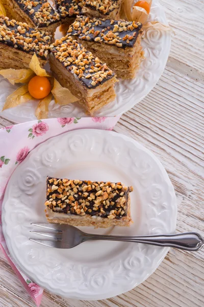 Kue madu dengan cokelat — Stok Foto