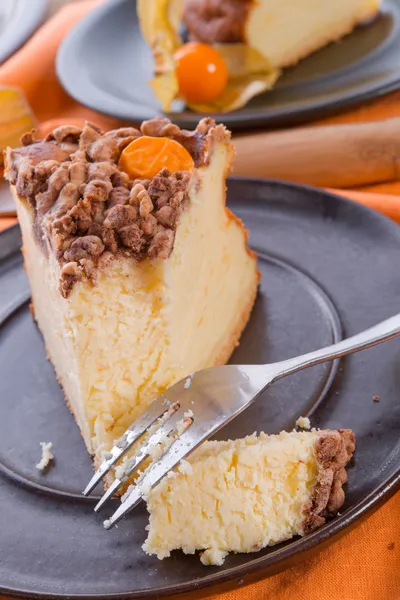 Rustic cheesecake — Stock Photo, Image