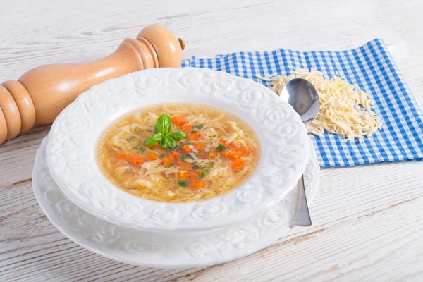 Gemüsenudelsuppe — Stockfoto