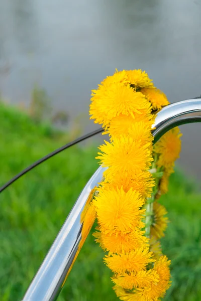 자전거와 lei 꽃 화 환 — 스톡 사진