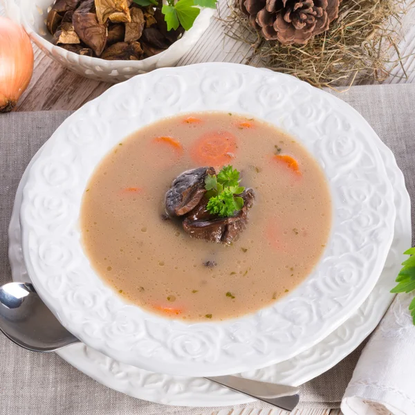 Stone mushroom soup — Stock Photo, Image