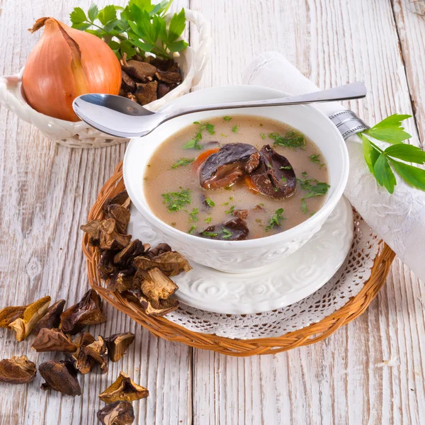 Stone mushroom soup — Stock Photo, Image