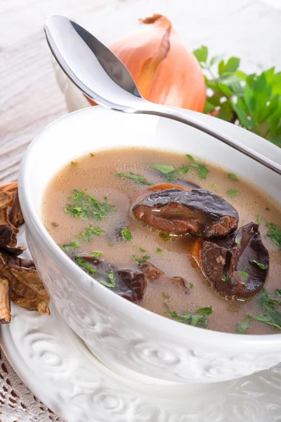 Soupe aux champignons de pierre — Photo