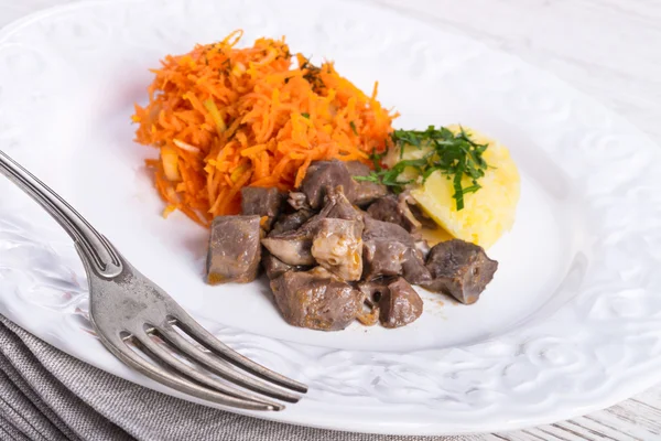 Schweineherz-Gulasch — Stockfoto