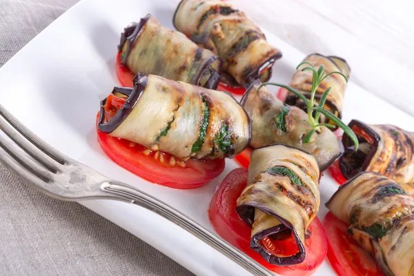 Baked Eggplant with vegetables — Stock Photo, Image