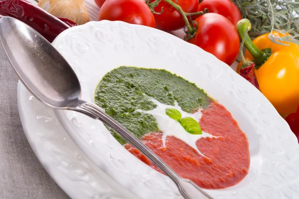 Tomat-spenat grädde soppa — Stockfoto