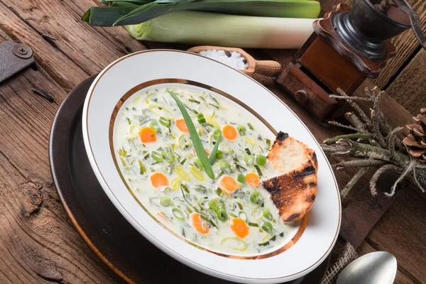 Pora zupa serowa — Zdjęcie stockowe