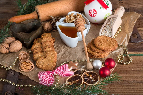 Navidad pequeños lugares avena — Foto de Stock