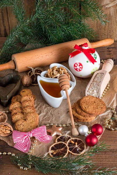 Christmas little places oatmeal — Stock Photo, Image