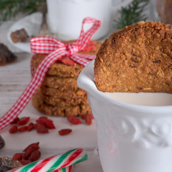 Christmas little places oatmeal — Stock Photo, Image