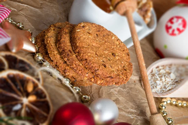 Kerstmis plaatsen beetje havermout — Stockfoto