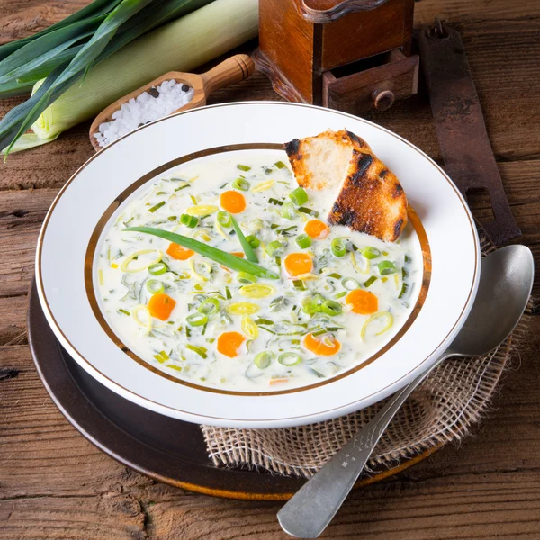 Pora zupa serowa — Zdjęcie stockowe