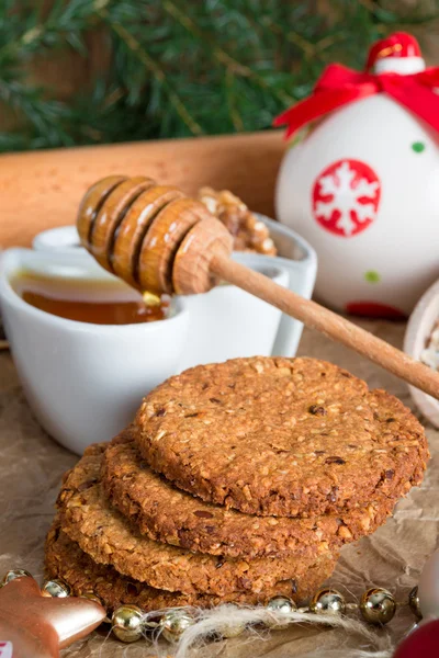 Christmas little places oatmeal — Stock Photo, Image