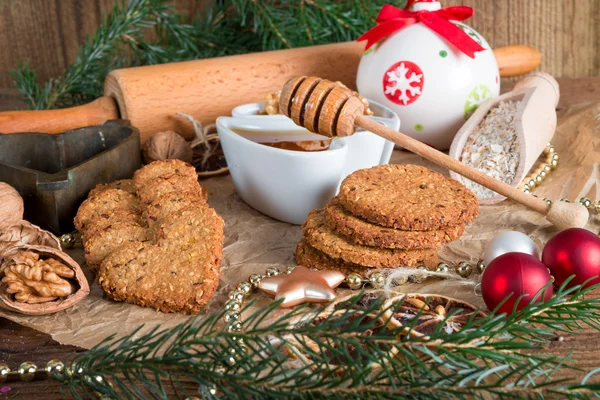 Kerstmis plaatsen beetje havermout — Stockfoto