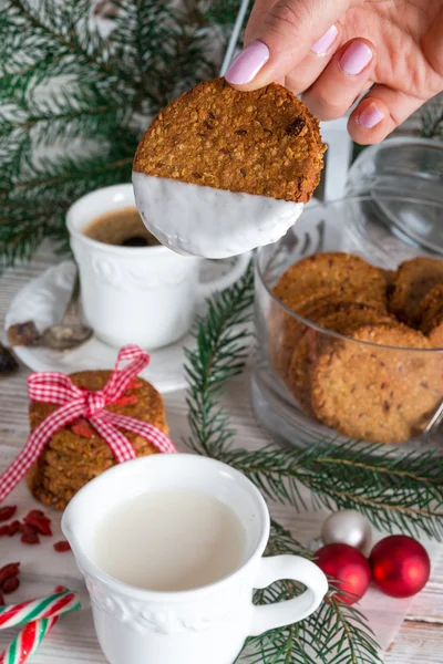 Melk en koekjes voor de Kerstman — Stockfoto