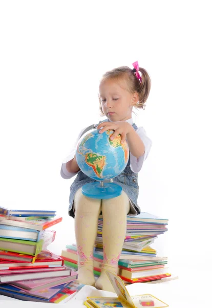 Meninas pequenas e livros — Fotografia de Stock