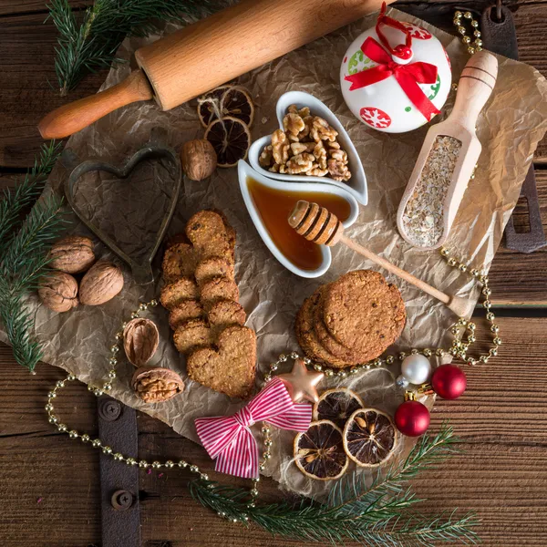 Navidad pequeños lugares avena — Foto de Stock