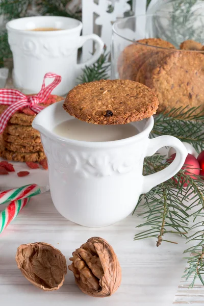 Milk and cookies for santa — Stock Photo, Image