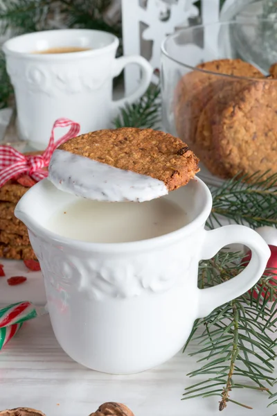 Milk and cookies for santa — Stock Photo, Image