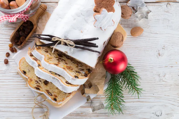 Χριστούγεννα stollen με βανίλια — Φωτογραφία Αρχείου