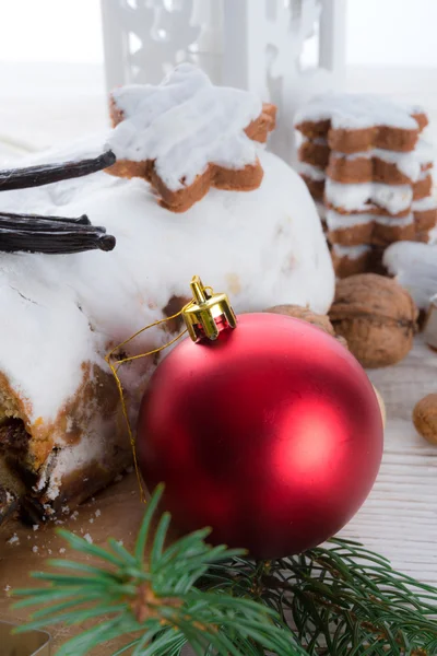 Christmas stollen with vanilla — Stock Photo, Image