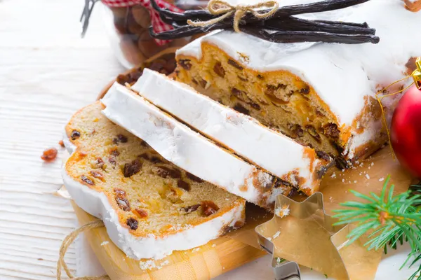 Christmas stollen with vanilla — Stock Photo, Image