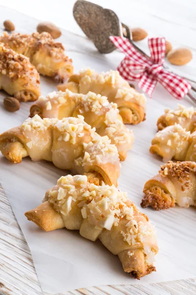 Zoetheid mini almond croissant — Stockfoto