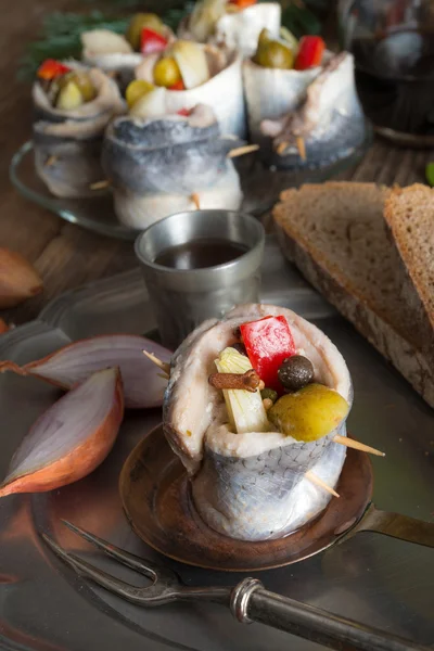 Rollmops - pácolt hering filé — Stock Fotó