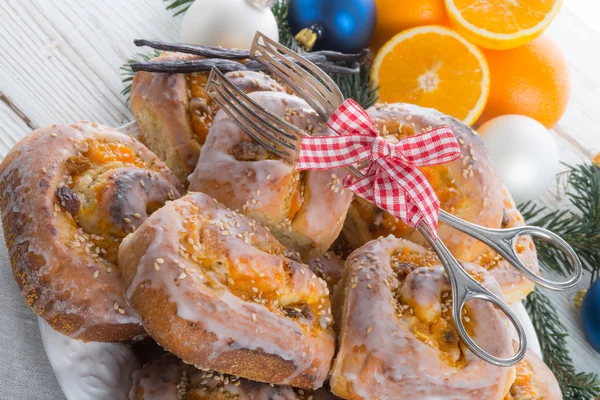 Frische Vanille Orangenschnecken — Stockfoto