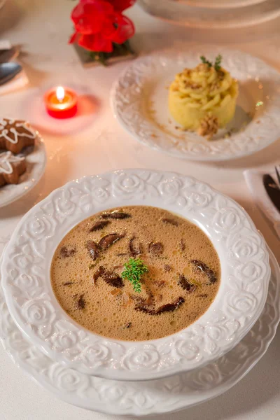 Christmas mushroom soup — Stock Image Christmas mushroom soup Stock Photo