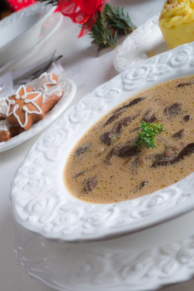 Christmas mushroom soup — Stock Image Christmas mushroom soup Stock Picture