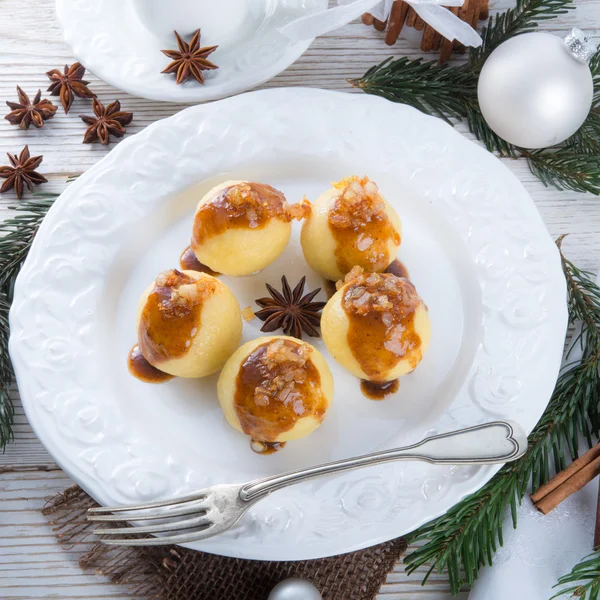 Potato dumplings with a meat filling — Stock Photo, Image