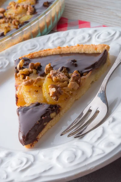 Päron choklad tårta — Stockfoto