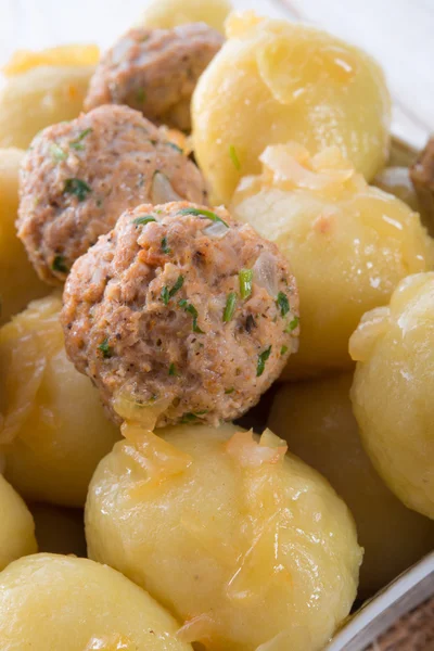 Dumplings with meatball — Stok fotoğraf