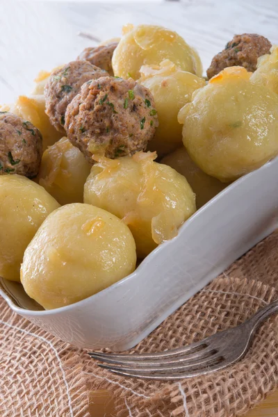 Dumplings with meatball — Stok fotoğraf