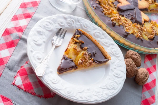 Pêras torta de chocolate — Fotografia de Stock