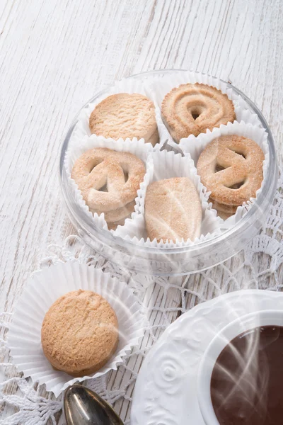 Chocolate caliente con galleta — Foto de Stock